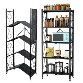 Foldable storage shelves