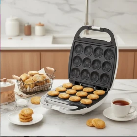 Mamool Maker/Cookie Maker, Create Irresistible Cookies Effortlessly in Elegant, 12-Piece with 1400 Watts, White